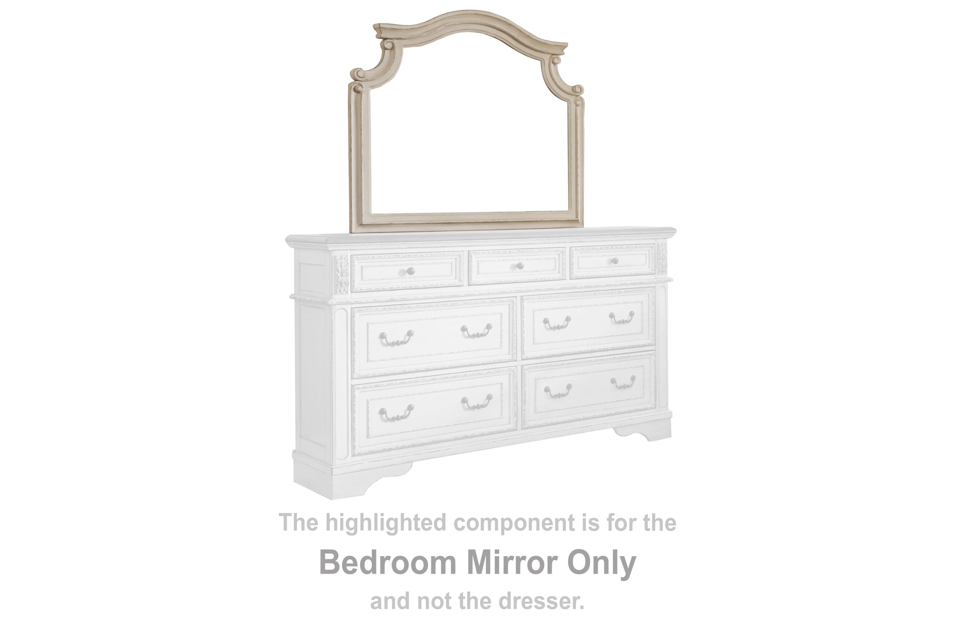 Stuart Furniture Outlet - Ashley Furniture - Realyn Bedroom - Bedroom Mirror / Chipped White - B743-36