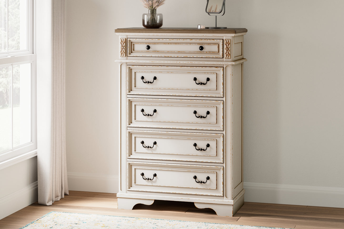 Stuart Furniture Outlet - Ashley Furniture - Realyn Bedroom - Five Drawer Chest / Two-tone - B743-46