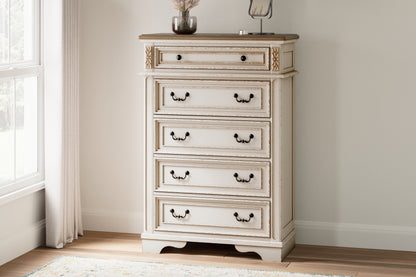 Stuart Furniture Outlet - Ashley Furniture - Realyn Bedroom - Five Drawer Chest / Two-tone - B743-46