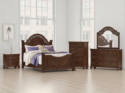 Stuart Furniture Outlet - Ashley Furniture - Lavinton Bedroom - Queen Poster Bed / Brown - B764B5