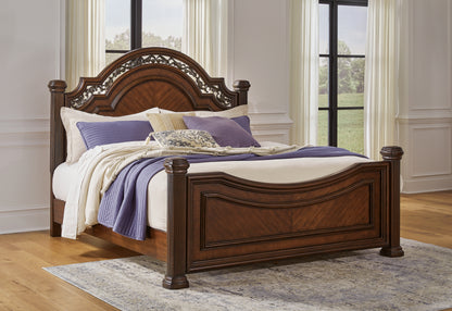 Stuart Furniture Outlet - Ashley Furniture - Lavinton Bedroom - King Poster Bed / Brown - B764B9