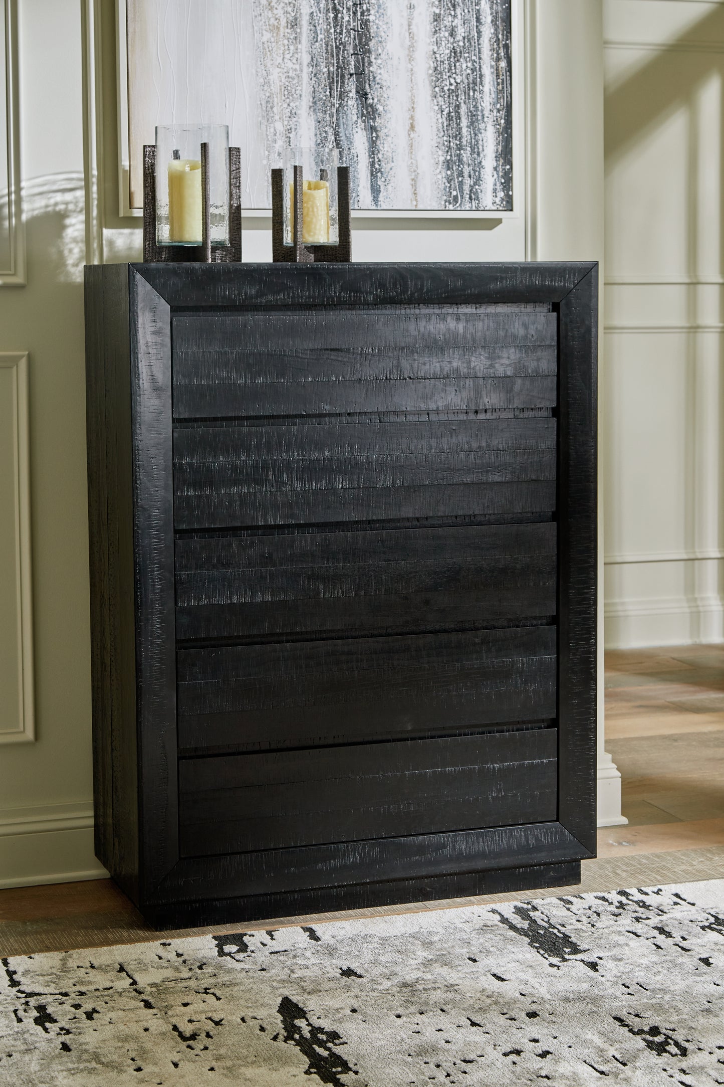Stuart Furniture Outlet - Ashley Furniture - Londer Bedroom - Five Drawer Chest / Black - B768-46