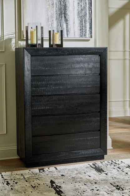 Stuart Furniture Outlet - Ashley Furniture - Londer Bedroom - Five Drawer Chest / Black - B768-46