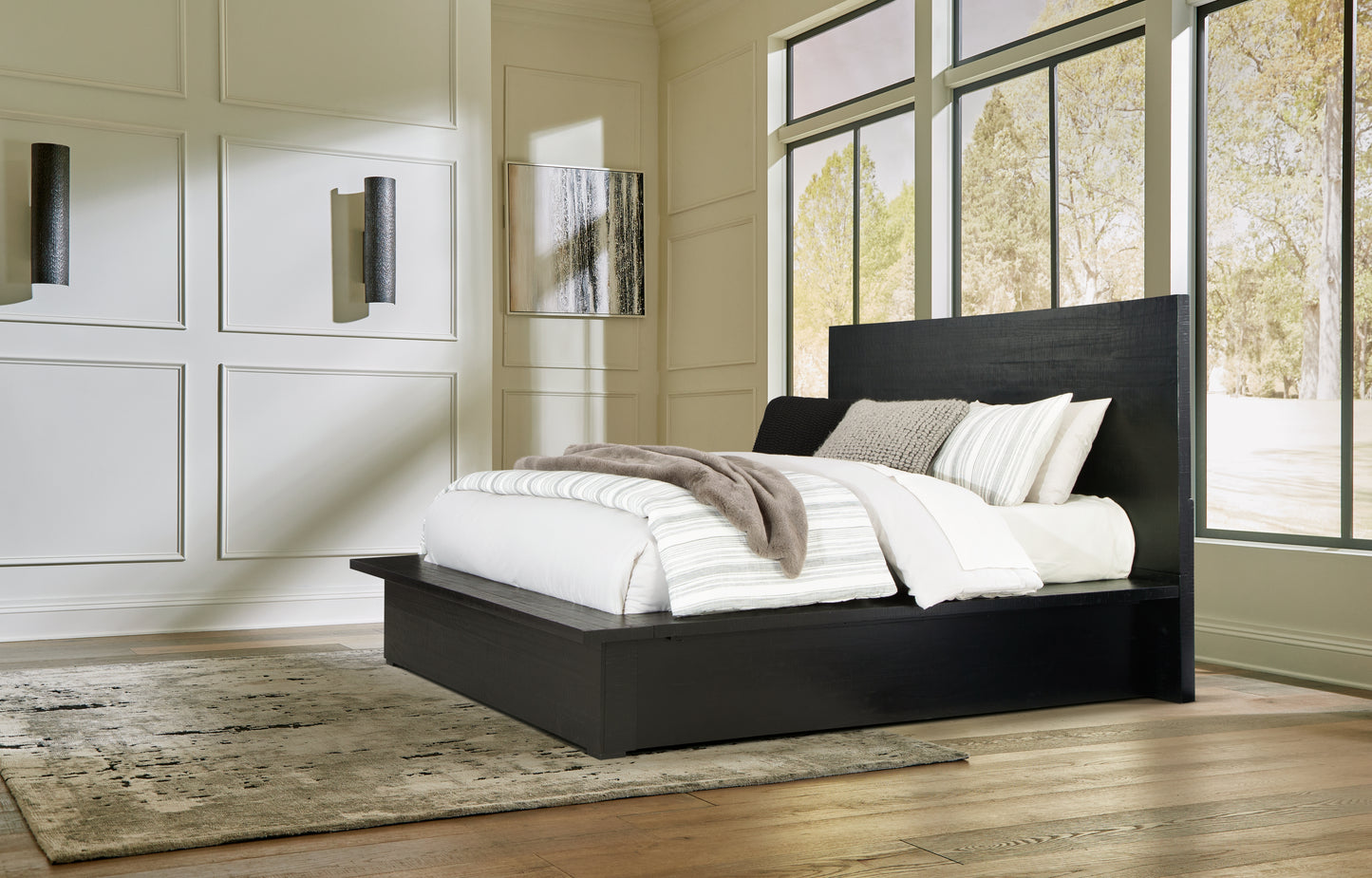 Stuart Furniture Outlet - Ashley Furniture - Londer Bedroom - Queen Panel Bed / Black - B768B2
