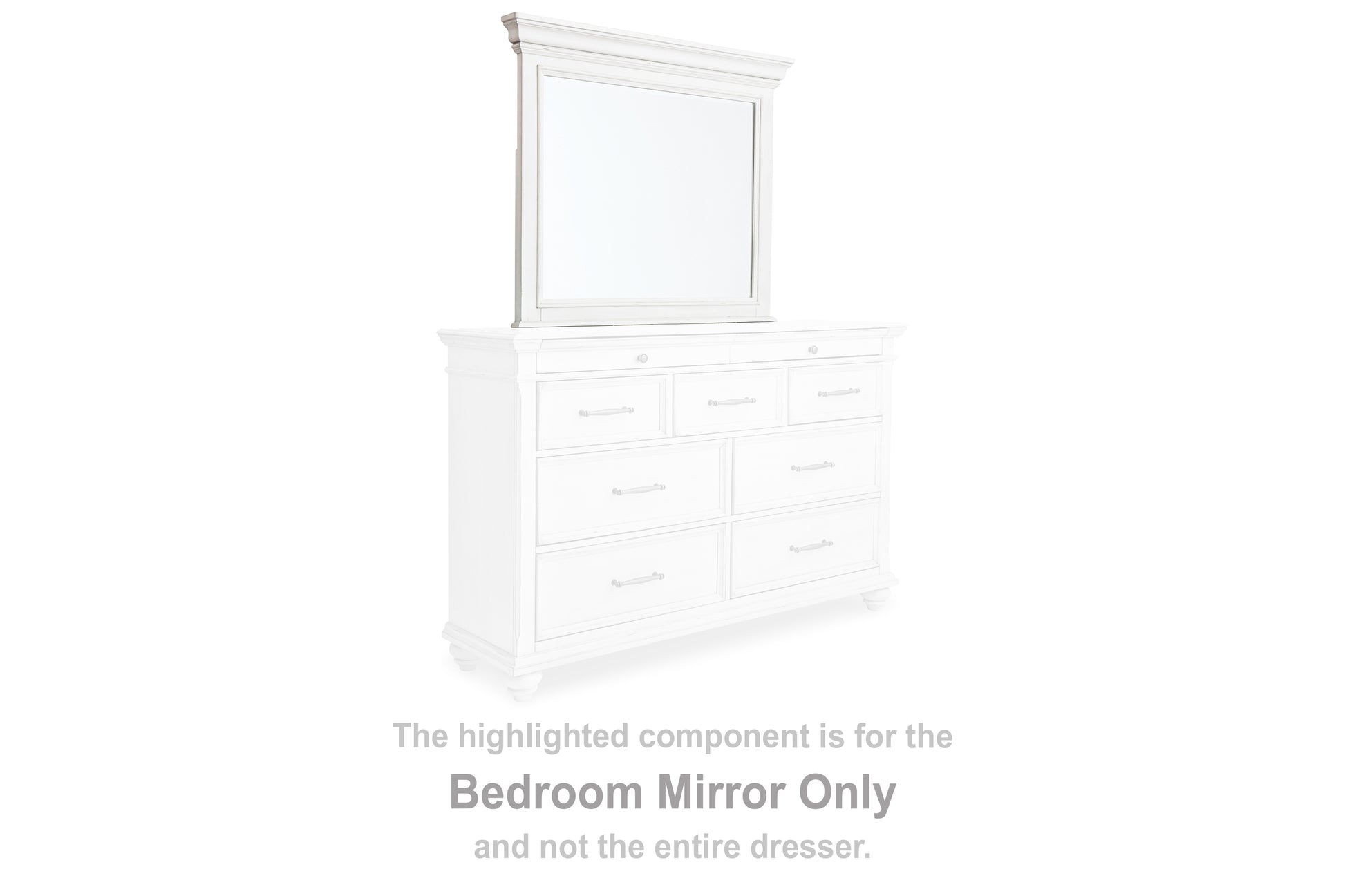 Stuart Furniture Outlet - Ashley Furniture - Kanwyn Bedroom - Bedroom Mirror / Whitewash - B777-36