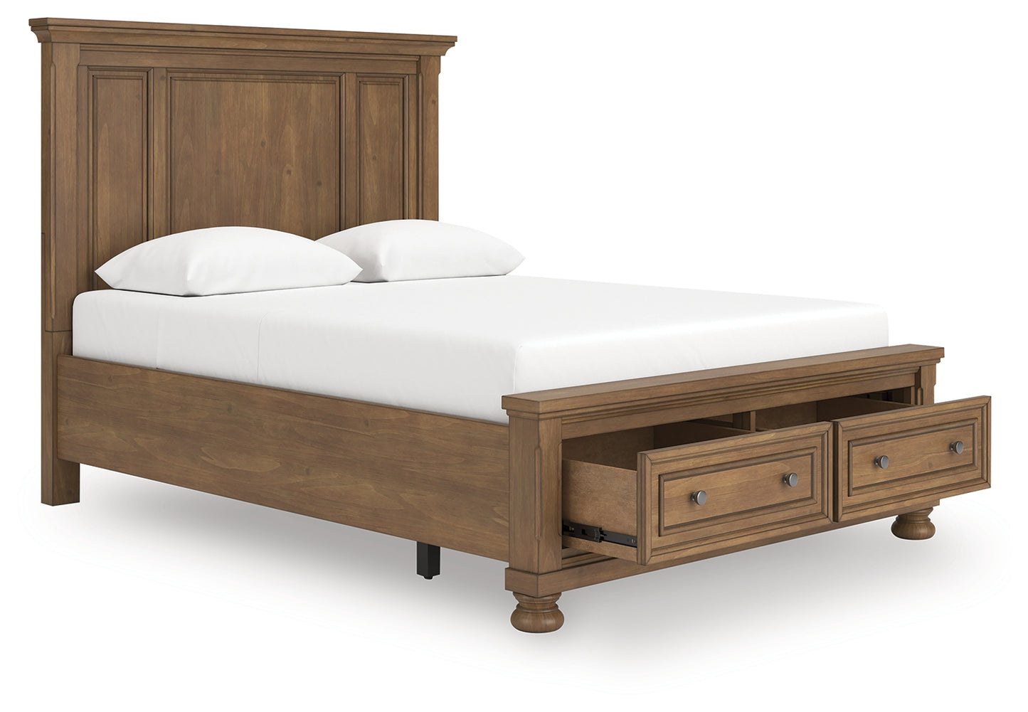 Stuart Furniture Outlet - Ashley Furniture - Feddinger Bedroom - Queen Panel Storage Bed / Medium Brown - PCB779B11