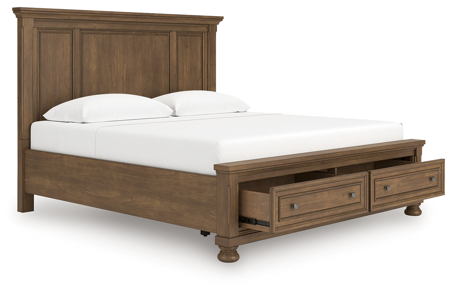 Stuart Furniture Outlet - Ashley Furniture - Feddinger Bedroom - King Panel Storage Bed / Medium Brown - PCB779B12