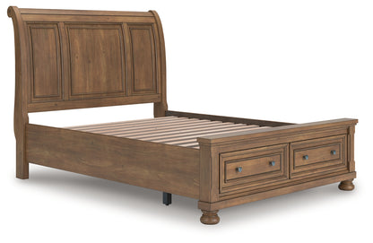 Stuart Furniture Outlet - Ashley Furniture - Feddinger Bedroom - Queen Storage Sleigh Bed / Medium Brown - PCB779B4