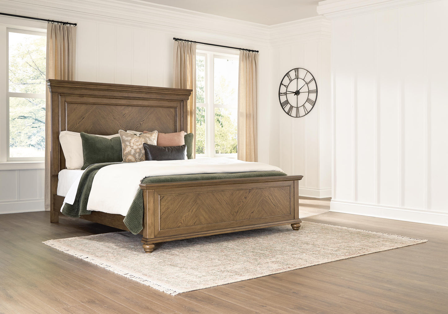 Stuart Furniture Outlet - Ashley Furniture - Karallin Bedroom - King Panel Bed / Medium Brown - PCB782B4