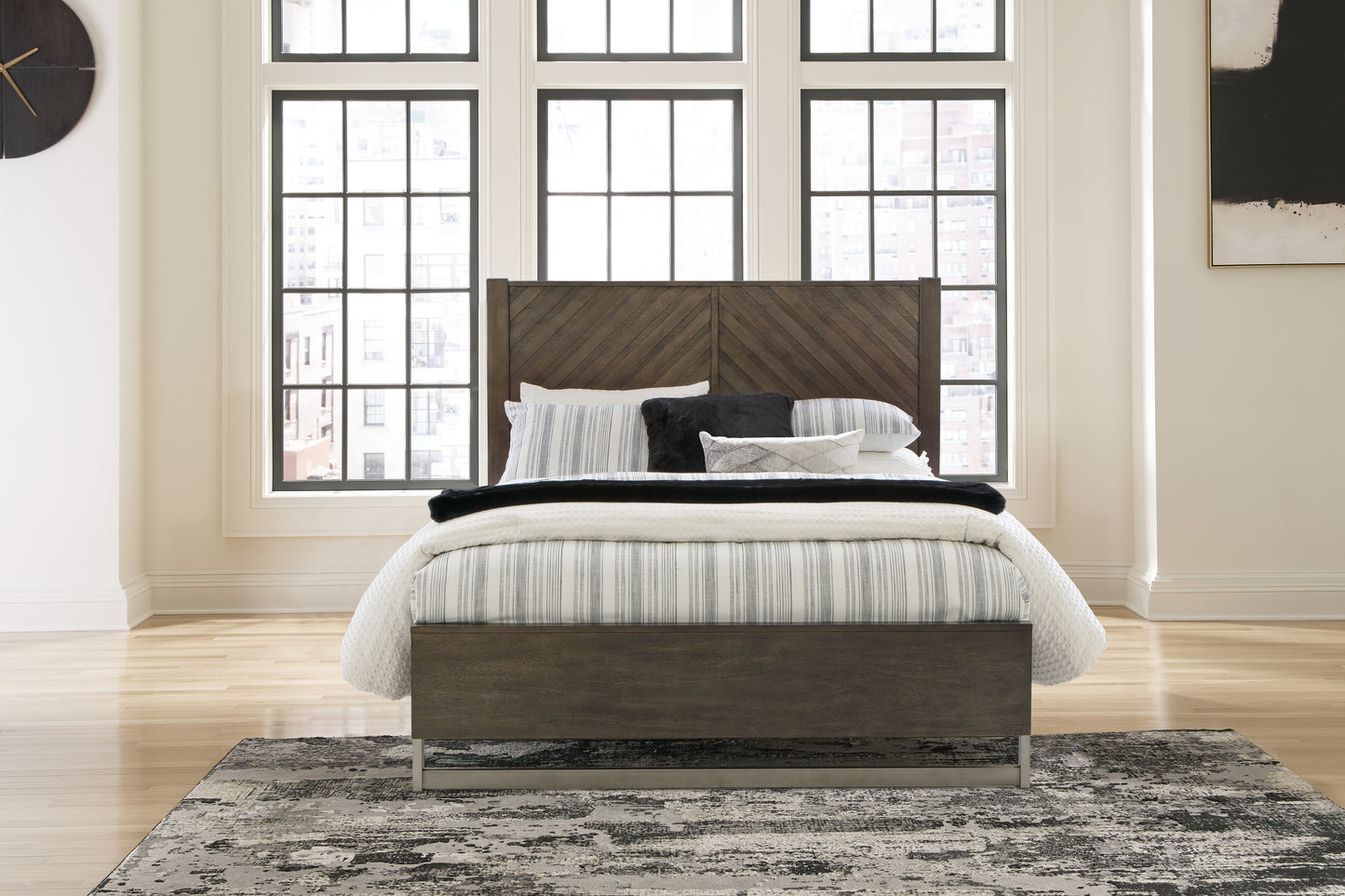 Stuart Furniture Outlet - Ashley Furniture - Arkenton Bedroom - Queen Panel Bed / Grayish Brown - B786B2