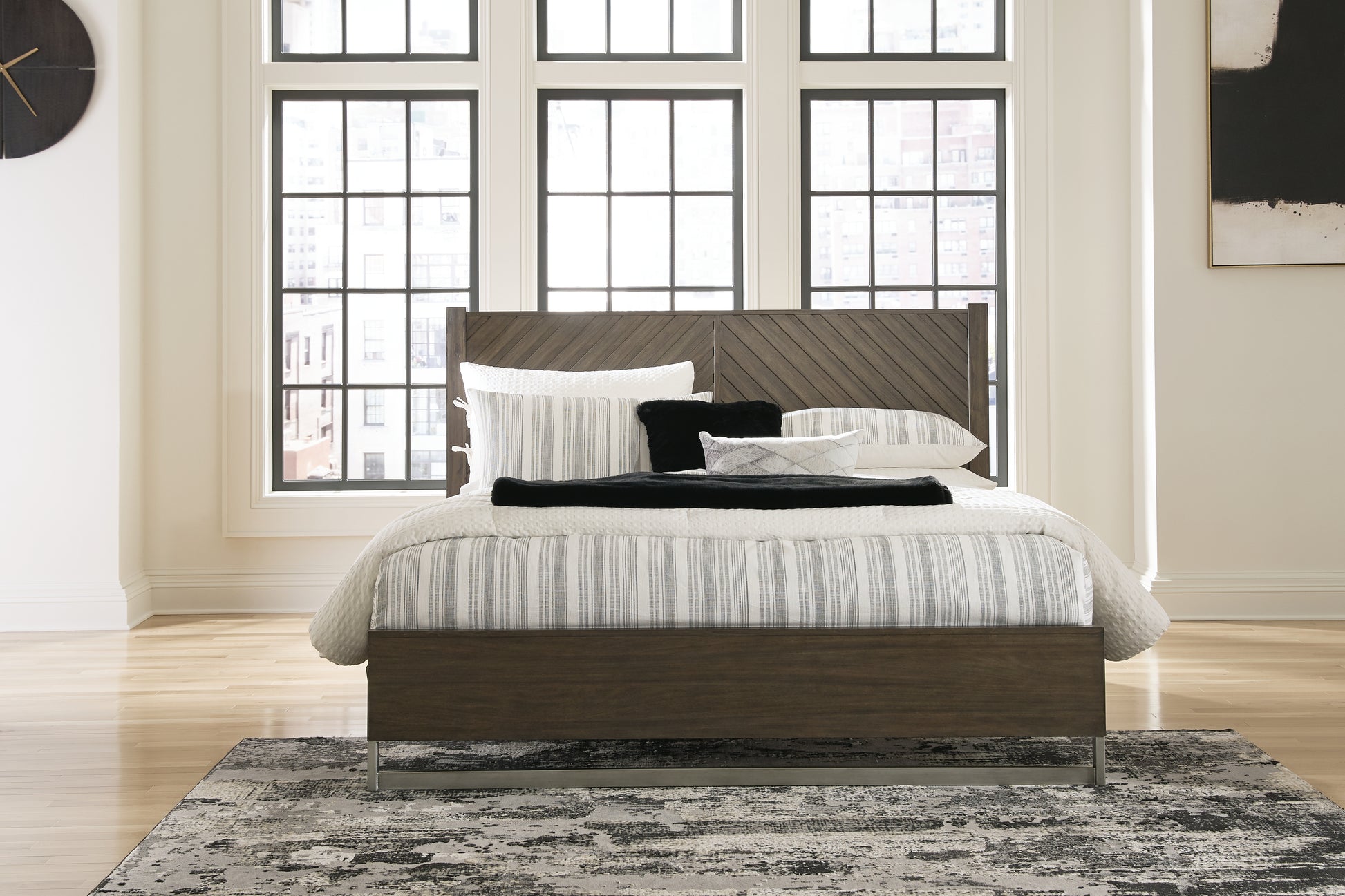 Stuart Furniture Outlet - Ashley Furniture - Arkenton Bedroom - California King Panel Bed / Grayish Brown - B786B5