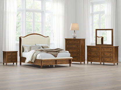 Stuart Furniture Outlet - Ashley Furniture - Sturlayne Bedroom - Queen Upholstered Panel Bed / Brown - B787B2