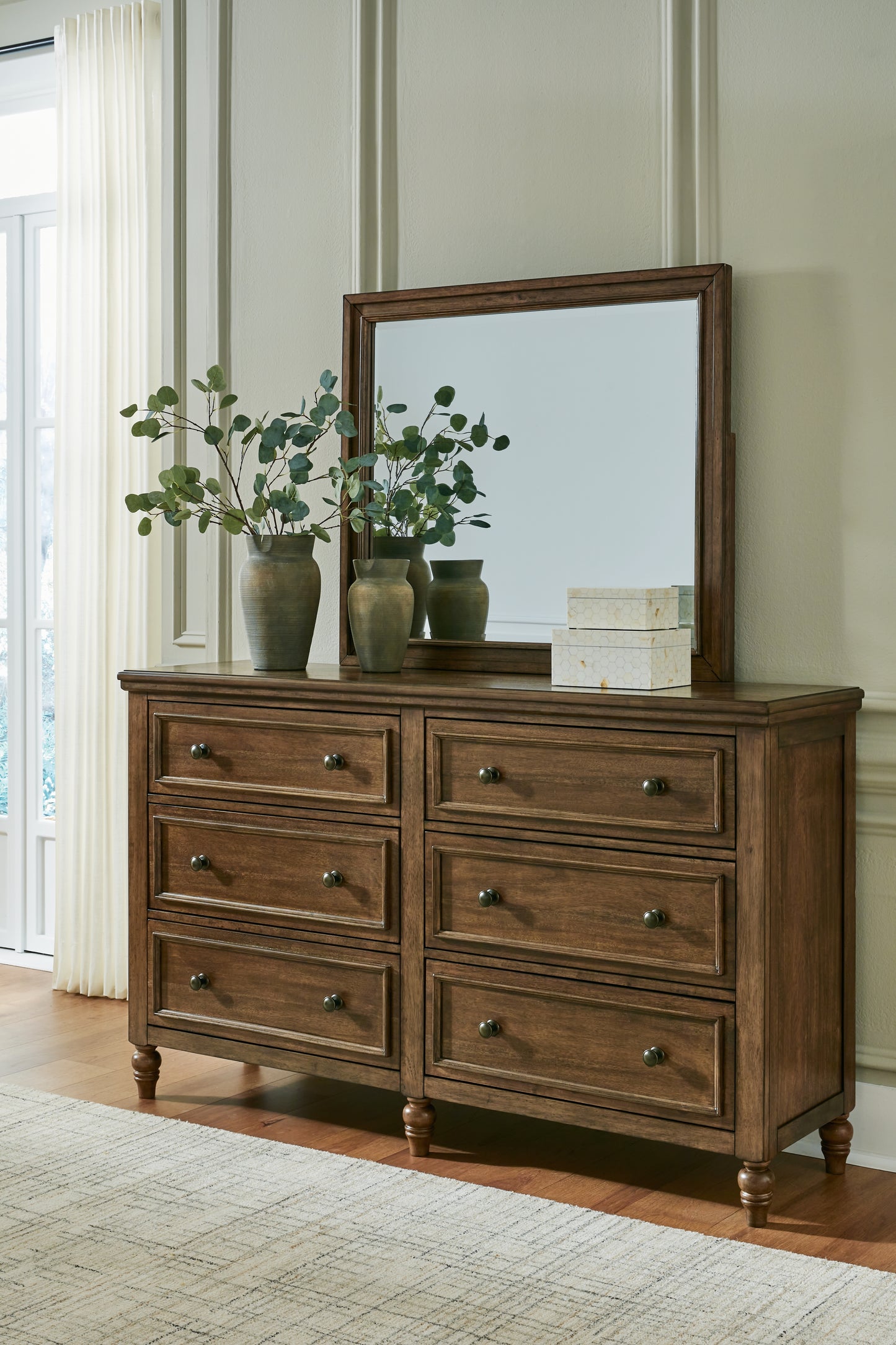 Stuart Furniture Outlet - Ashley Furniture - Sturlayne Bedroom - Dresser and Mirror / Brown - B787B1
