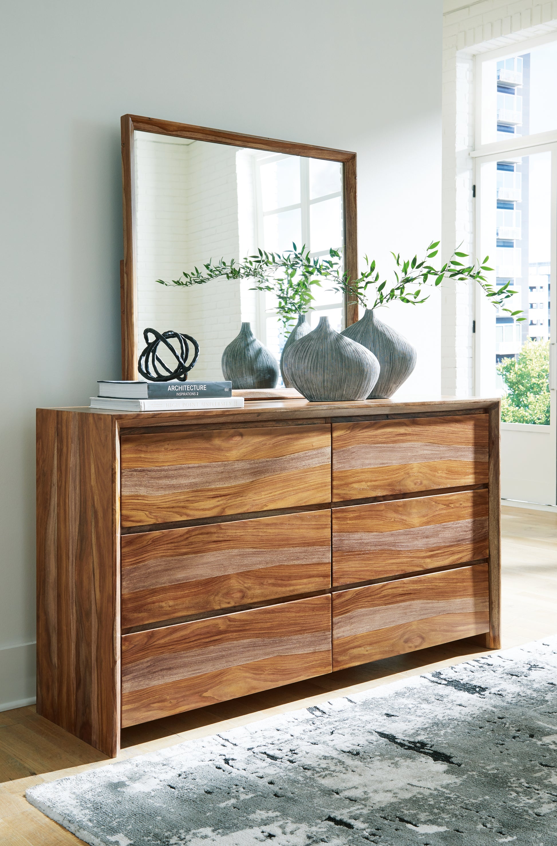 Stuart Furniture Outlet - Ashley Furniture - Dressonni Bedroom - Dresser and Mirror / Brown - B790B1
