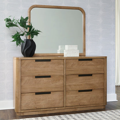 Stuart Furniture Outlet - Ashley Furniture - Pamaria Bedroom - Dresser and Mirror / Light Brown - PCB802B1