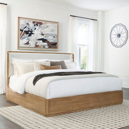 Stuart Furniture Outlet - Ashley Furniture - Pamaria Bedroom - California King Upholstered Panel Bed / Light Brown - PCB802B8