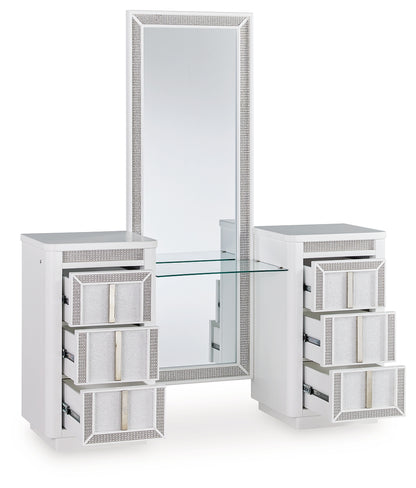 Stuart Furniture Outlet - Ashley Furniture - Chalanna Vanity with Mirror - Vanity with Mirror / White - B822B7