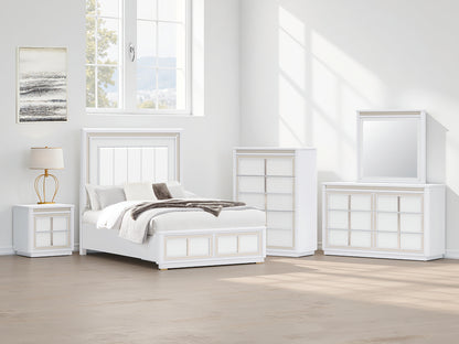 Stuart Furniture Outlet - Ashley Furniture - Chalanna Bedroom - Queen Upholstered Storage Bed / White - B822B2