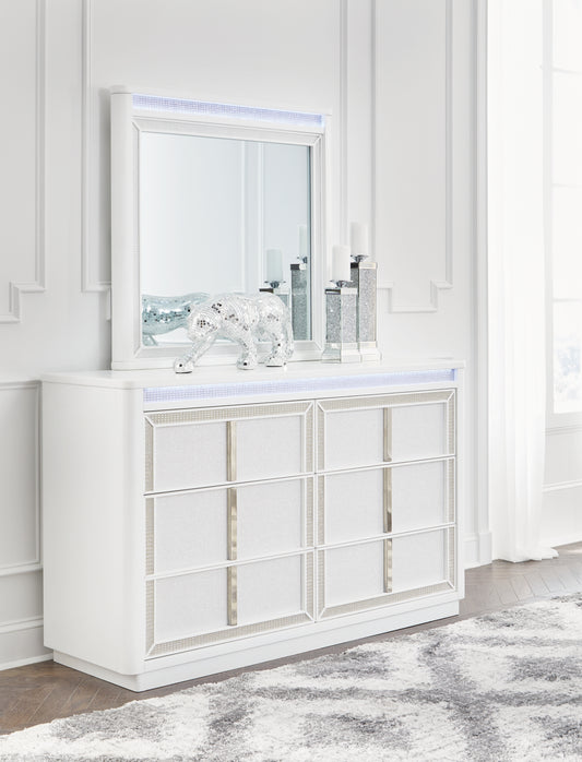 Stuart Furniture Outlet - Ashley Furniture - Chalanna Bedroom - Dresser and Mirror / White - B822B1