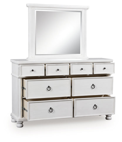 Stuart Furniture Outlet - Ashley Furniture - Rowlenstown Bedroom - Dresser and Mirror / Antique White - PCB823B1