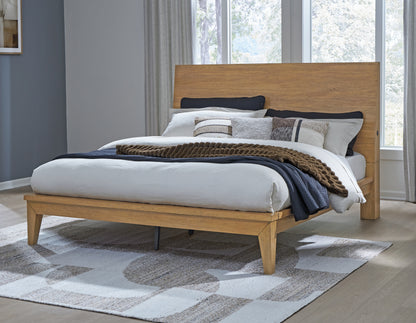 Stuart Furniture Outlet - Ashley Furniture - Sherbana Bedroom - Queen Panel Bed / Light Brown - B833B2