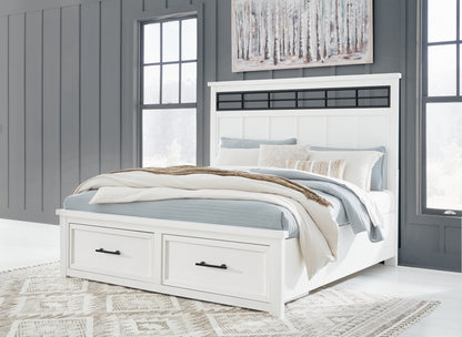 Stuart Furniture Outlet - Ashley Furniture - Ashbryn Bedroom - California King Panel Storage Bed / White/Natural - B844B5