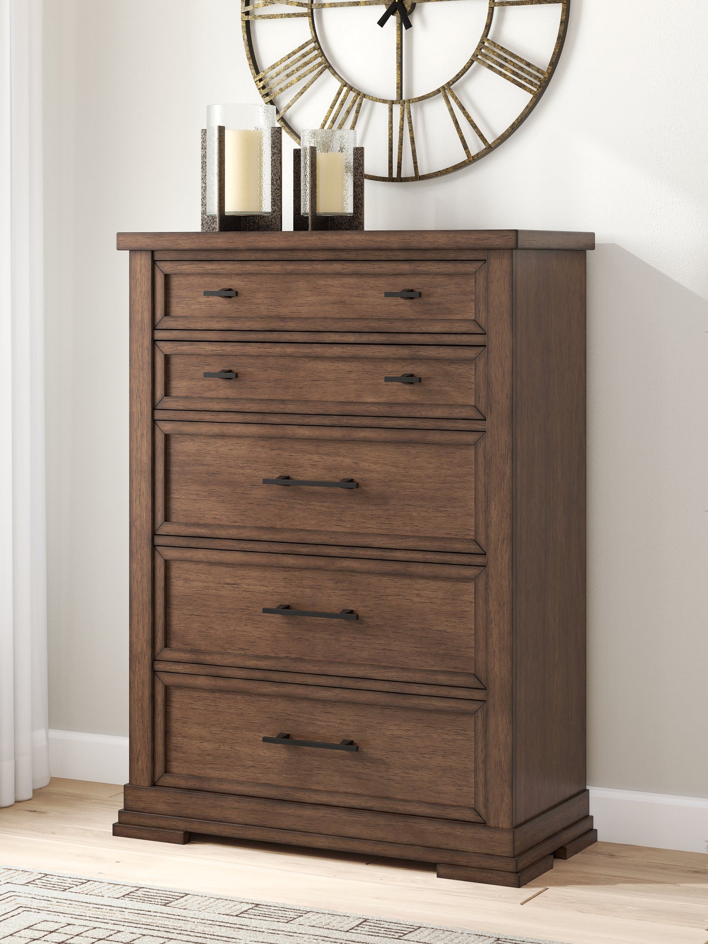 Stuart Furniture Outlet - Ashley Furniture - Taffenbrook Bedroom - California King Panel Storage Bed / Medium Brown - B849B5