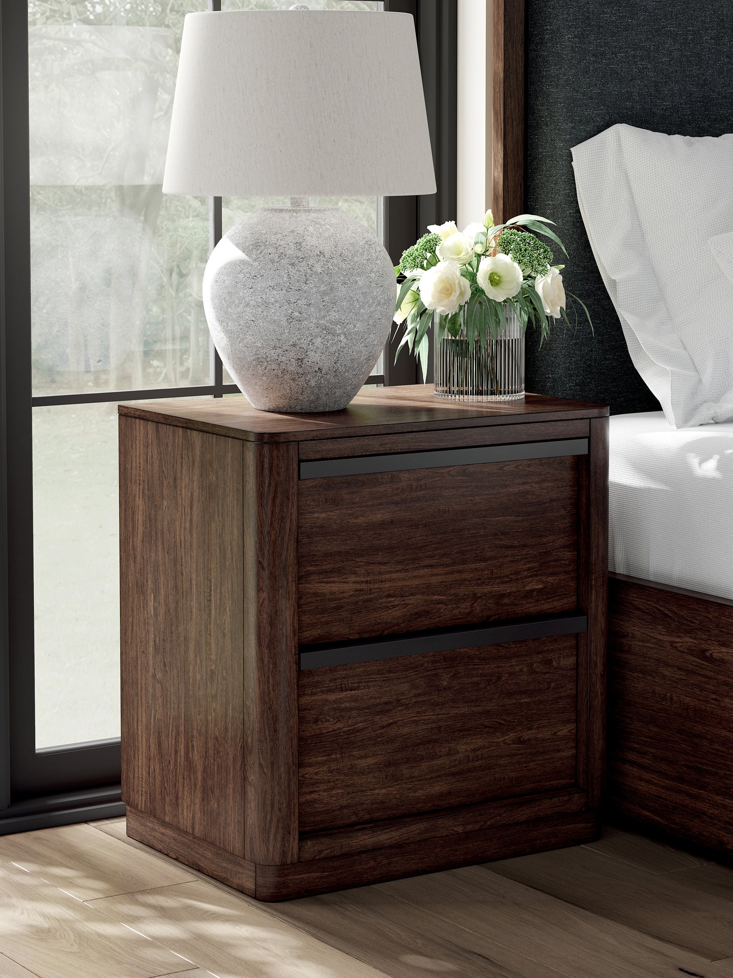 Stuart Furniture Outlet - Ashley Furniture - Dilenno Bedroom - Two Drawer Night Stand / Dark Brown - PCB857-92