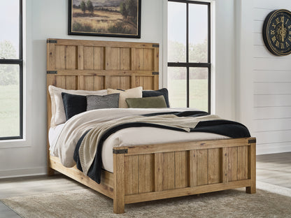 Stuart Furniture Outlet - Ashley Furniture - Ridgester Bedroom - Queen Panel Bed / Light Brown - B858B2