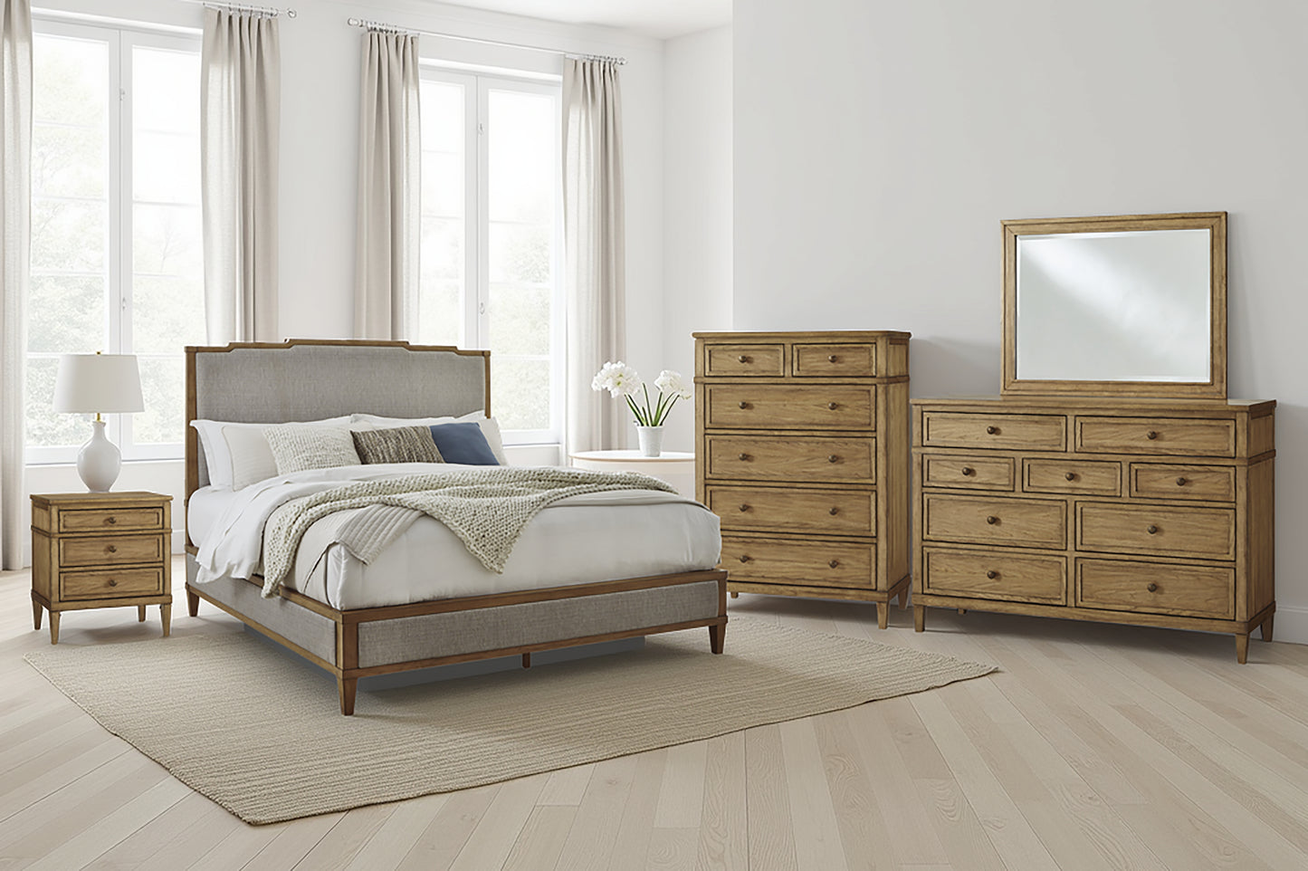 Stuart Furniture Outlet - Ashley Furniture - Sharlance Bedroom - Queen Upholstered Panel Bed / Green/Brown - B895B2