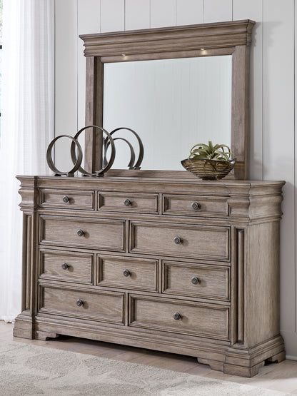 Stuart Furniture Outlet - Ashley Furniture - Blairhurst Bedroom - Dresser and Mirror / Light Grayish Brown - B916B1