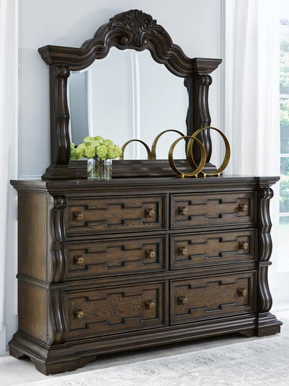 Stuart Furniture Outlet - Ashley Furniture - Maylee Bedroom - Dresser and Mirror / Dark Brown - B947B1