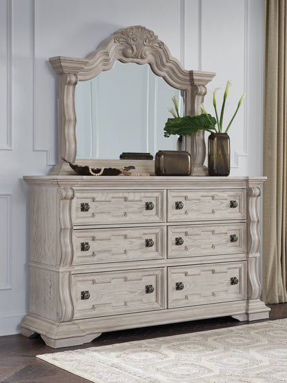 Stuart Furniture Outlet - Ashley Furniture - Bruchandi Bedroom - Dresser and Mirror / Antique White - PCB948B1