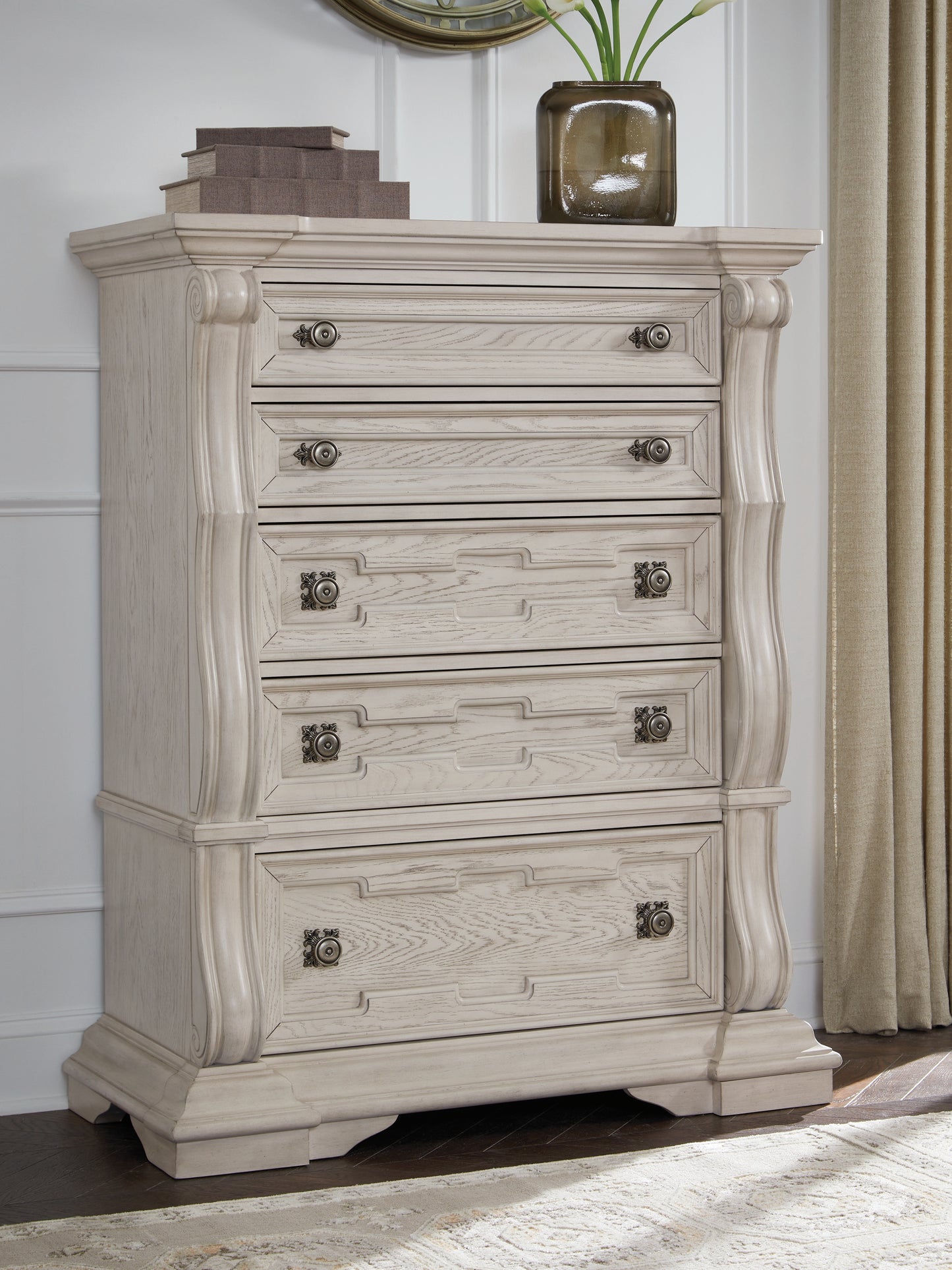 Stuart Furniture Outlet - Ashley Furniture - Bruchandi Bedroom - Five Drawer Chest / Antique White - PCB948-46