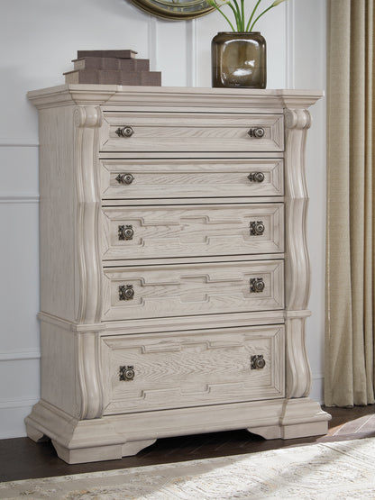 Stuart Furniture Outlet - Ashley Furniture - Bruchandi Bedroom - Five Drawer Chest / Antique White - PCB948-46