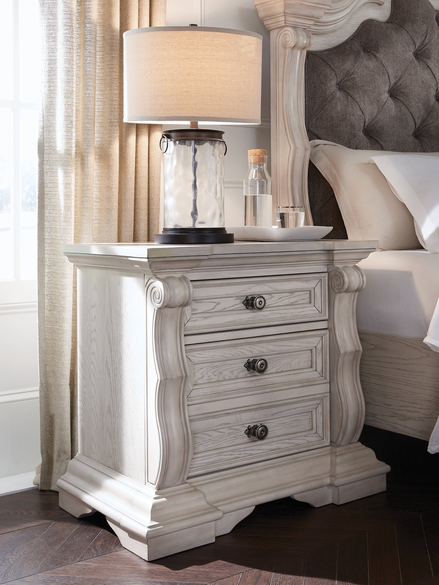 Stuart Furniture Outlet - Ashley Furniture - Bruchandi Bedroom - Three Drawer Night Stand / Antique White - PCB948-93