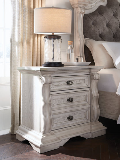 Stuart Furniture Outlet - Ashley Furniture - Bruchandi Bedroom - Three Drawer Night Stand / Antique White - PCB948-93