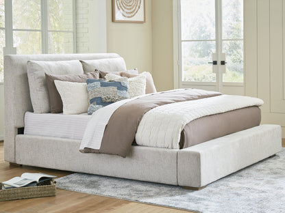 Stuart Furniture Outlet - Ashley Furniture - Cabalynn Bedroom - California King Upholstered Bed / Light Brown - B974B7