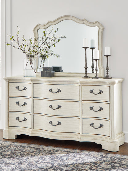 Stuart Furniture Outlet - Ashley Furniture - Arlendyne Bedroom - Dresser and Mirror / Antique White - B980B1