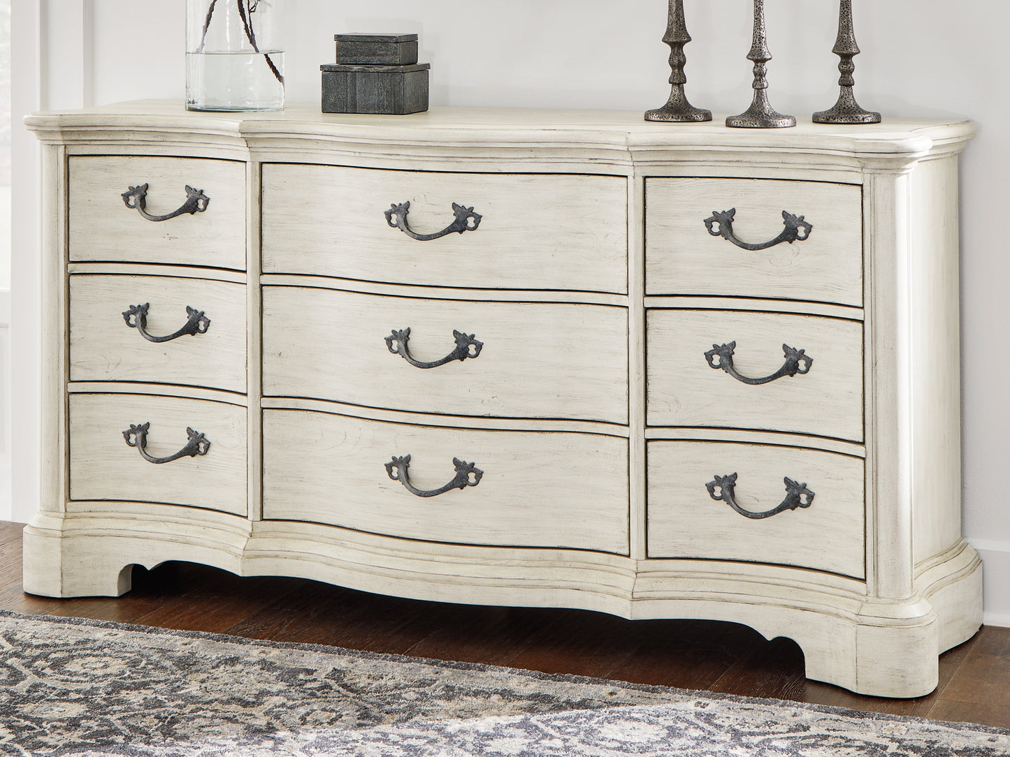 Stuart Furniture Outlet - Ashley Furniture - Arlendyne Bedroom - California King Upholstered Bed / Antique White - B980B5