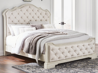 Stuart Furniture Outlet - Ashley Furniture - Arlendyne Bedroom - California King Upholstered Bed / Antique White - B980B5
