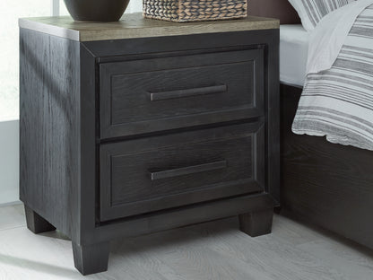 Stuart Furniture Outlet - Ashley Furniture - Foyland Bedroom - Two Drawer Night Stand / Black/Brown - B989-92