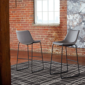 Stuart Furniture Outlet - Ashley Furniture - Centiar Dining Room - Pub Height Bar Stool (Set of 2) / Gray - D372-830X2