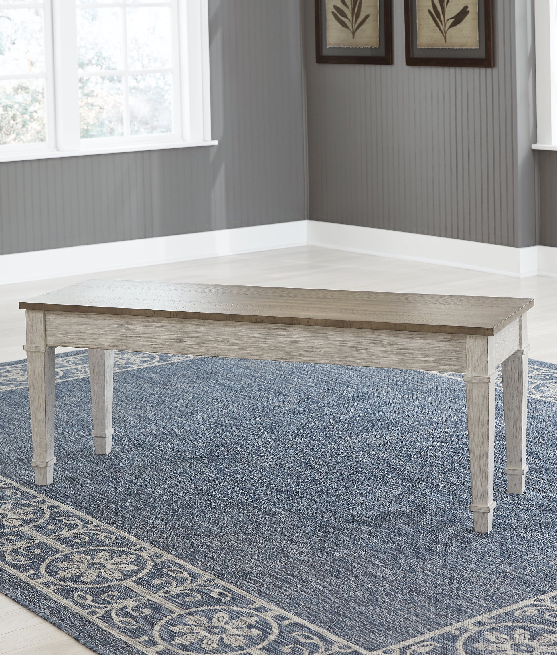 Stuart Furniture Outlet - Ashley Furniture - Skempton Dining Room - Storage Bench / White/Light Brown - D394-00