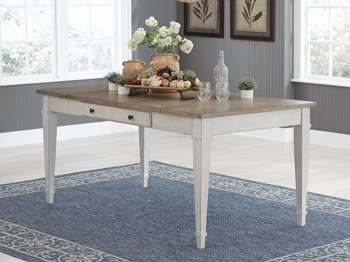 Stuart Furniture Outlet - Ashley Furniture - Skempton Dining Room - RECT DRM Table w/Storage / White/Light Brown - D394-25