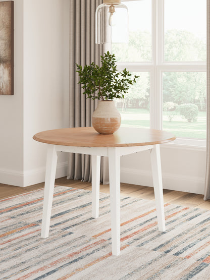 Stuart Furniture Outlet - Ashley Furniture - Gesthaven Dining Room - Round DRM Drop Leaf Table / Natural/White - D398-15