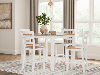 Stuart Furniture Outlet - Ashley Furniture - Gesthaven Dining Room - DRM Counter Table Set (5/CN) / Natural/White - D398-223