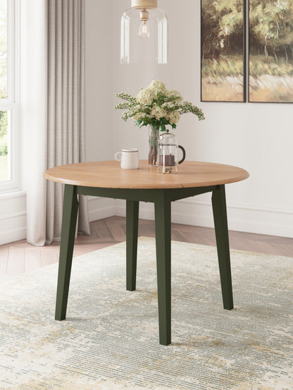 Stuart Furniture Outlet - Ashley Furniture - Gesthaven Dining Room - Round DRM Drop Leaf Table / Natural/Green - D401-15
