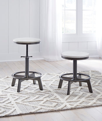 Stuart Furniture Outlet - Ashley Furniture - Torjin Dining Room - Counter Height Stool (Set of 2) / Vintage White - D440-224X2