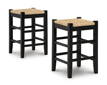 Stuart Furniture Outlet - Ashley Furniture - Mirimyn Dining Room - Counter Height Bar Stool (Set of 2) / Black - D508-124X2